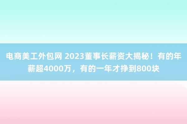 电商美工外包网 2023董事长薪资大揭秘！有的年薪超4000万，有的一年才挣到800块