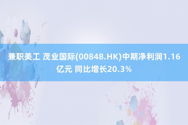 兼职美工 茂业国际(00848.HK)中期净利润1.16亿元 同比增长20.3%