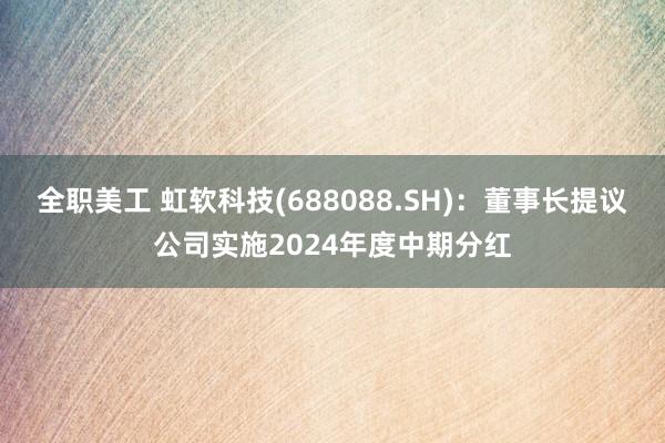 全职美工 虹软科技(688088.SH)：董事长提议公司实施2024年度中期分红